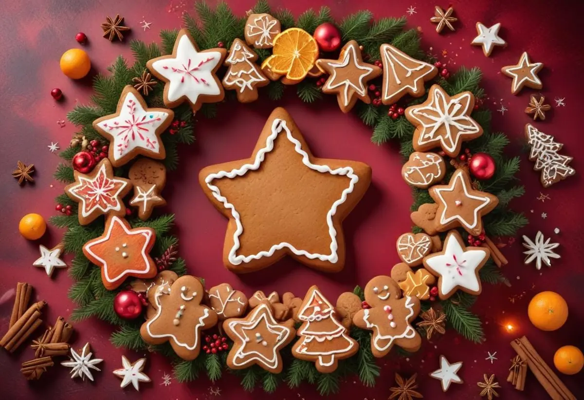Skapa din egen pepparkakskrans till julmys illustration